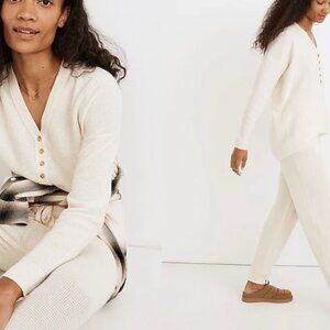 NWOT Madewell Oversized Waffle Henley Pullover